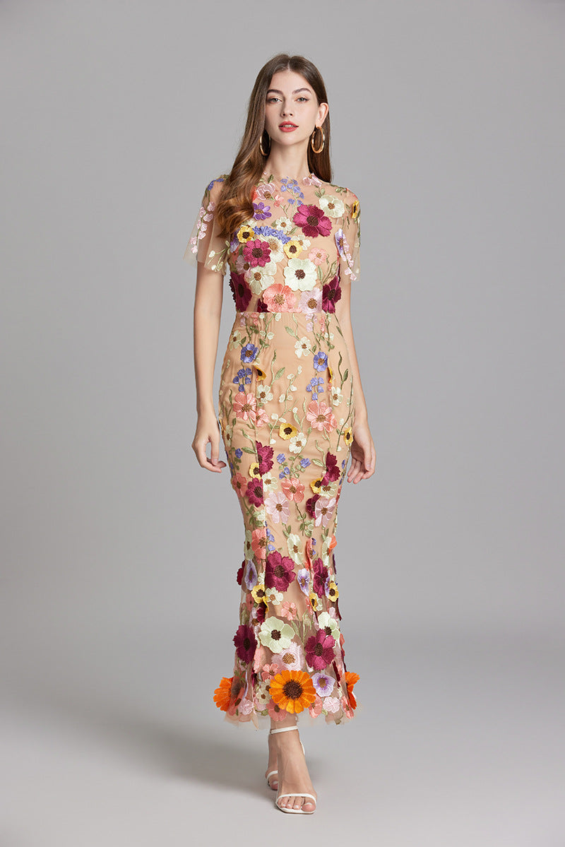 Elegant Sleeveless Embroidered Women's Maxi Dress 7