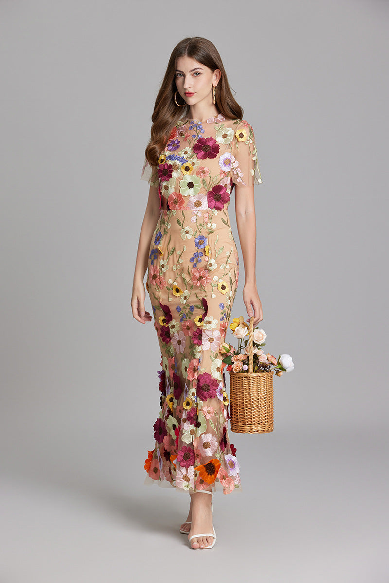 Elegant Sleeveless Embroidered Women's Maxi Dress 8