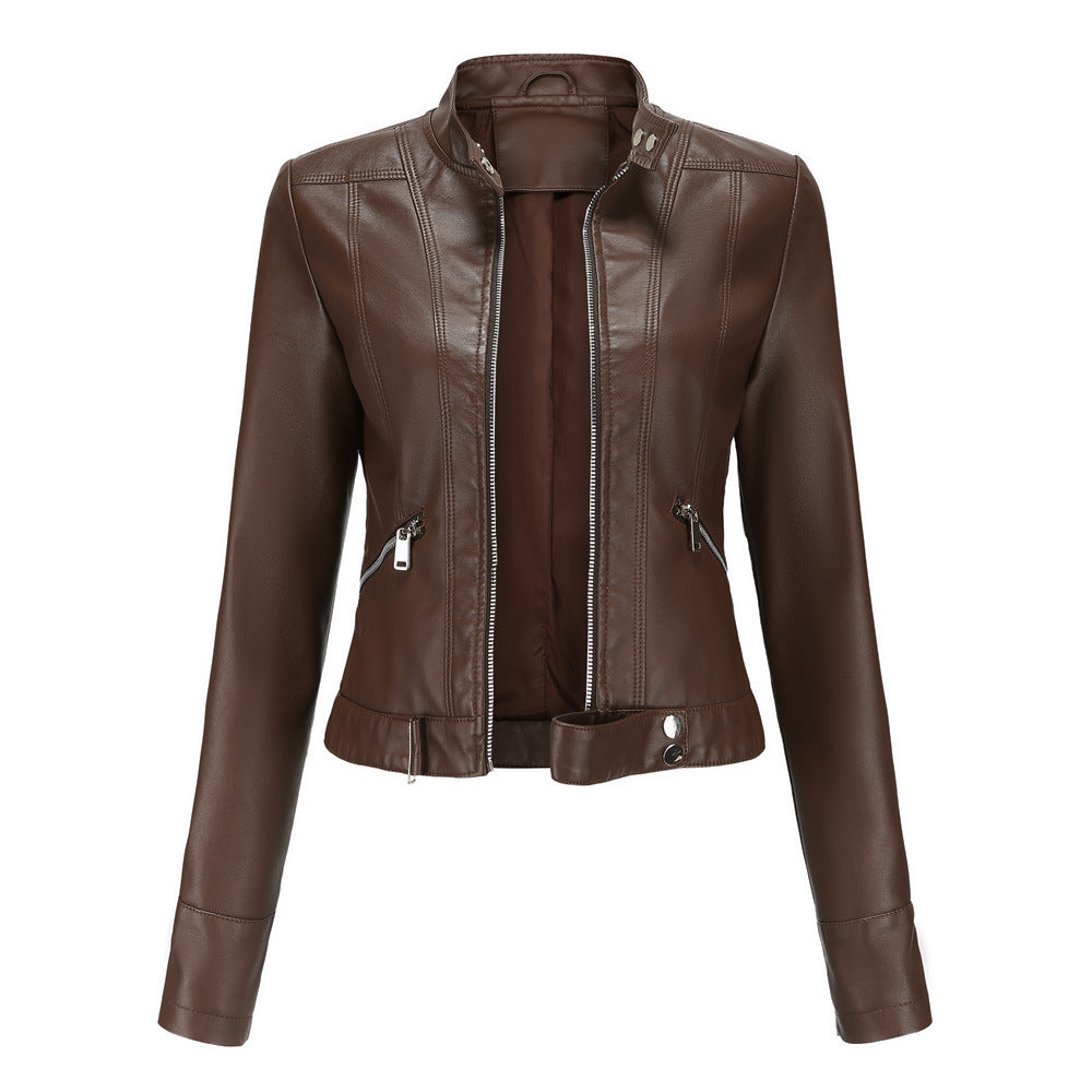 Elegant leather jacket for women 2
