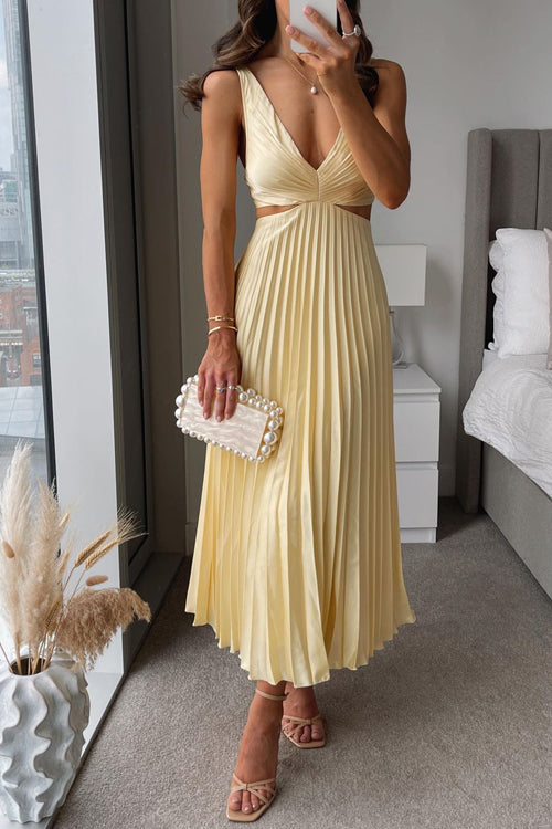 Elegant pleated blind evening dress for women | Midi 0