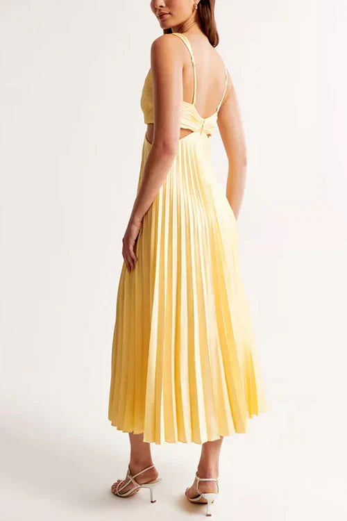 Elegant pleated blind evening dress for women | Midi 5