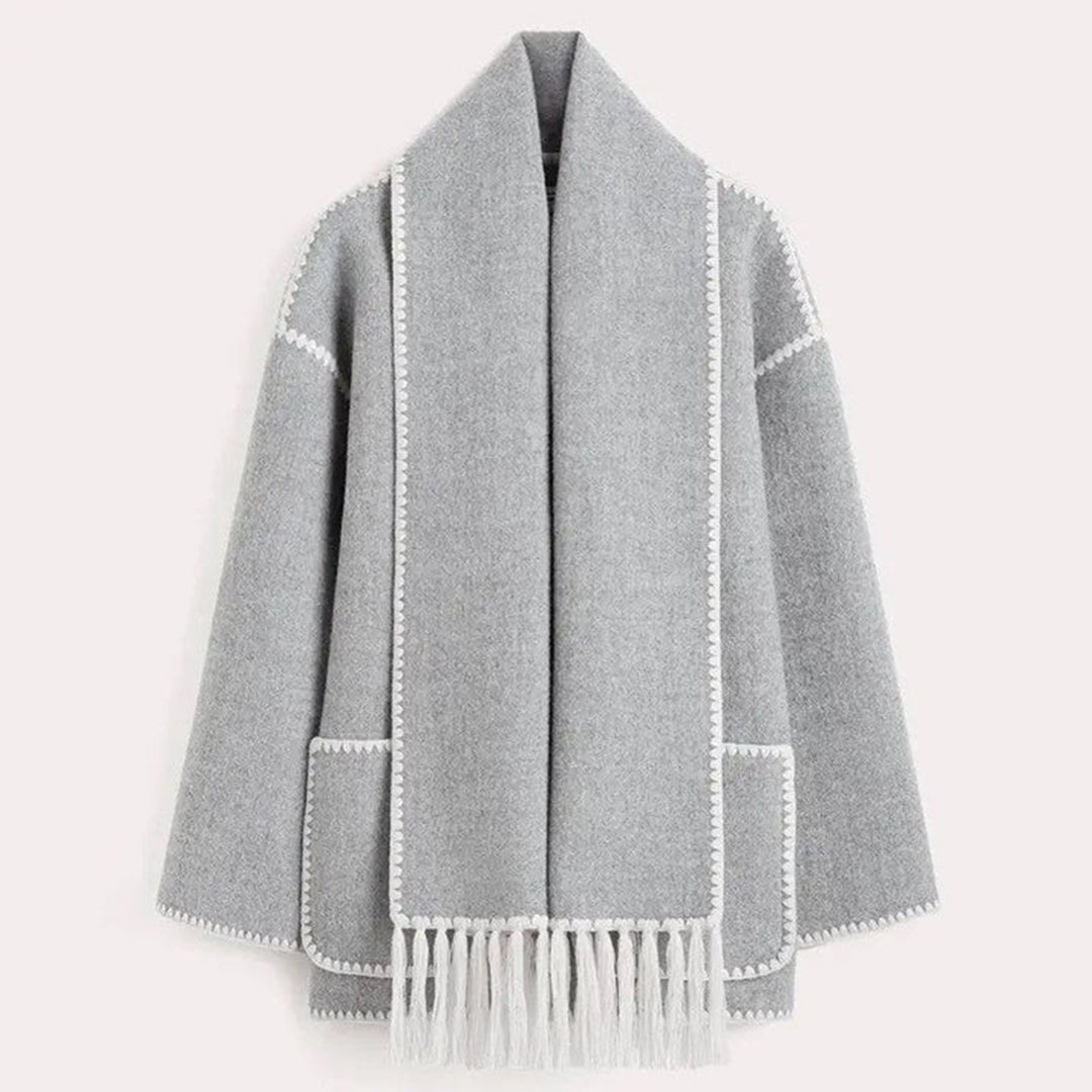Elegant women's winter jacket with scarf - stylish & warm 0
