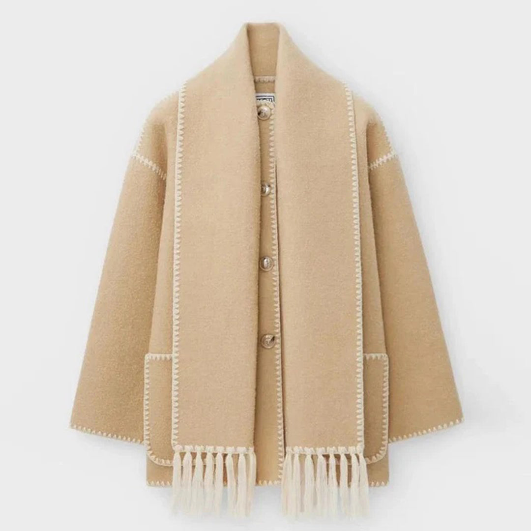 Elegant women's winter jacket with scarf - stylish & warm 1
