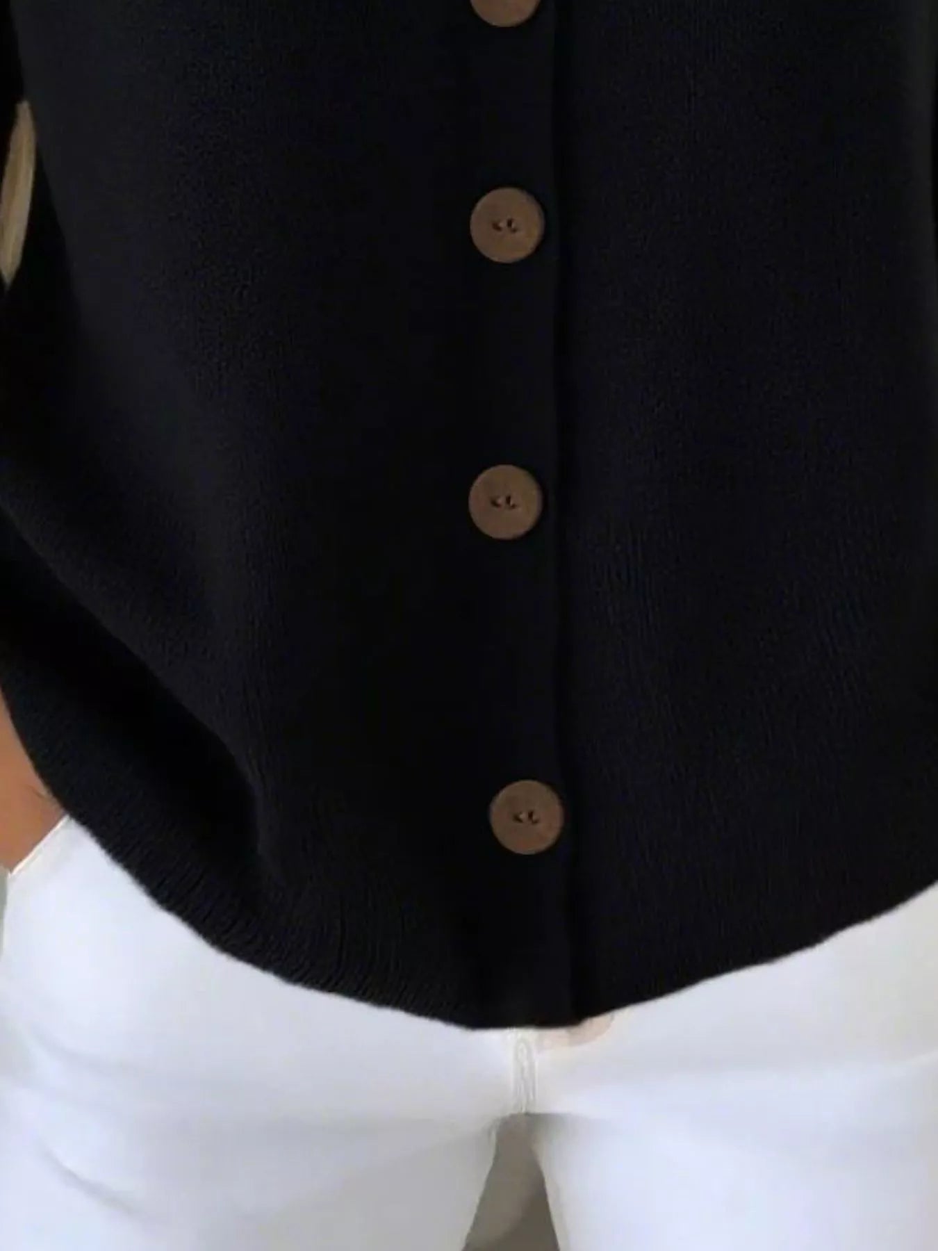 Full Size Button-Front V-Neck Cardigan Plus Size 8