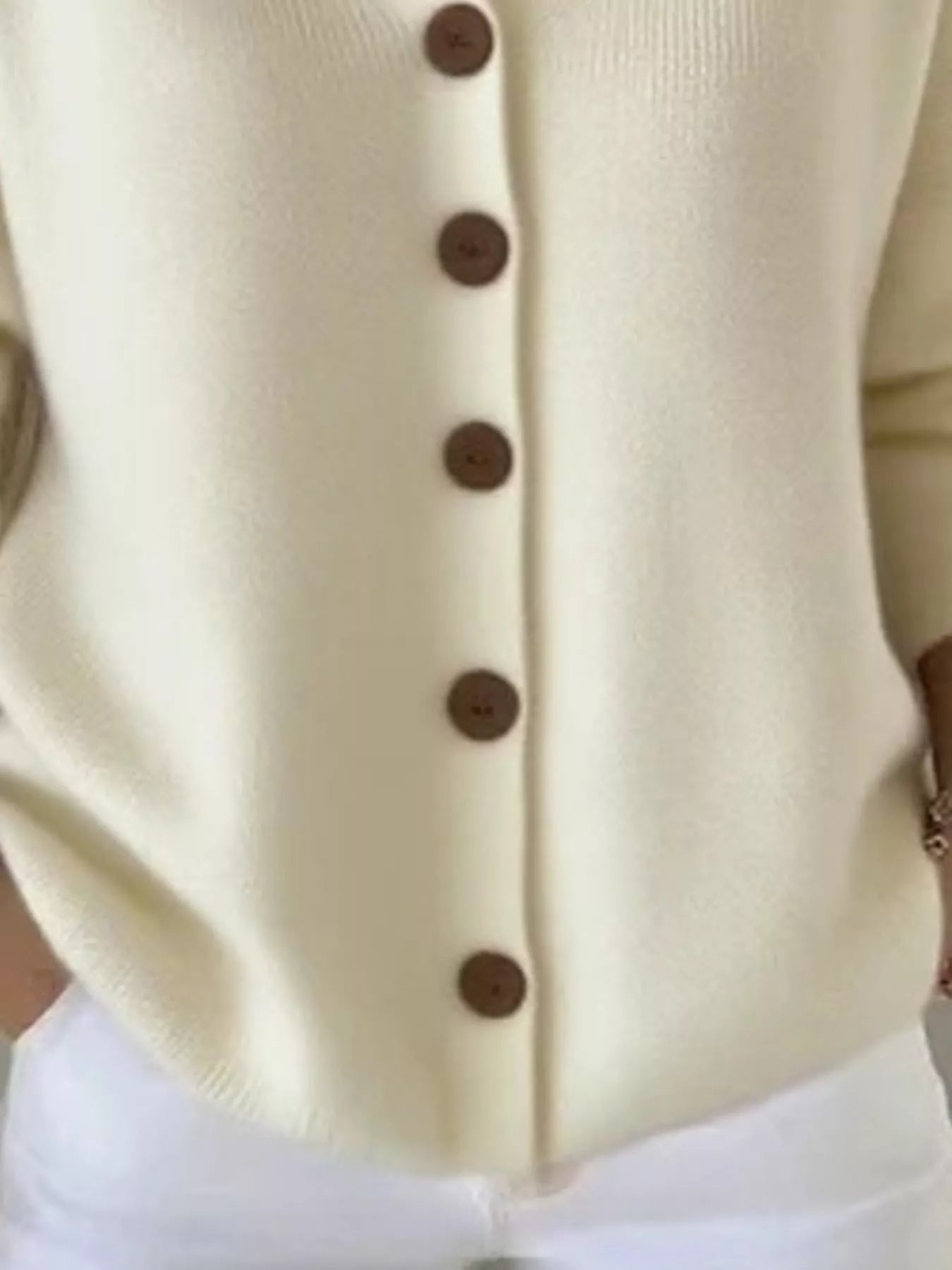 Full Size Button Up Long Sleeve Cardigan Plus Size 2