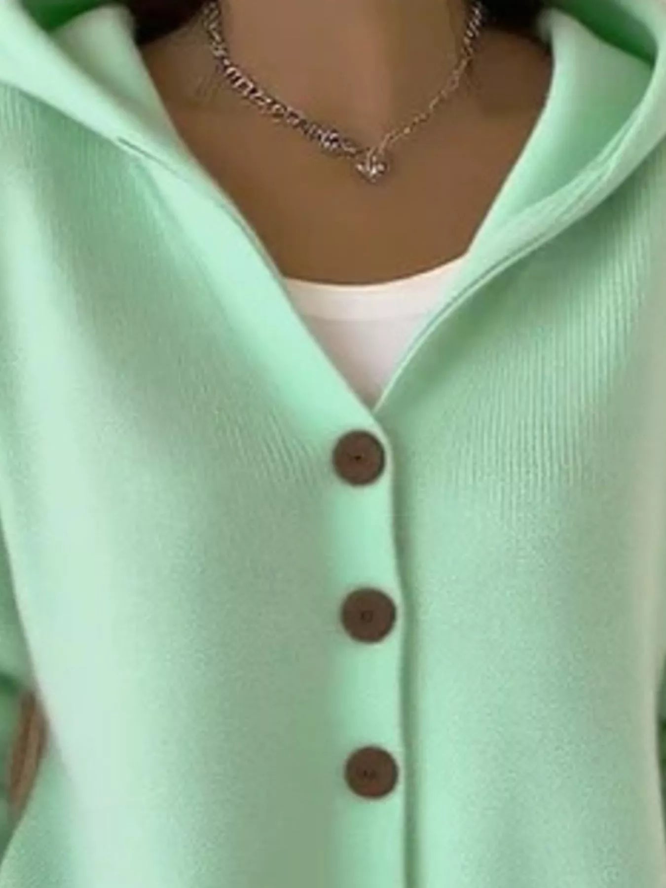 Full Size Button Up Long Sleeve Cardigan Plus Size 8