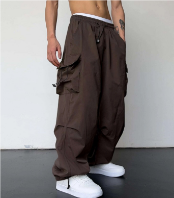 Herren Straßenmode Weit Bein Multi-Taschen Baggy Hose | Outdoor 3