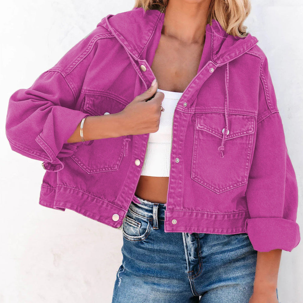 Women’s Hooded Dropped Shoulder Jacket | Button-Up