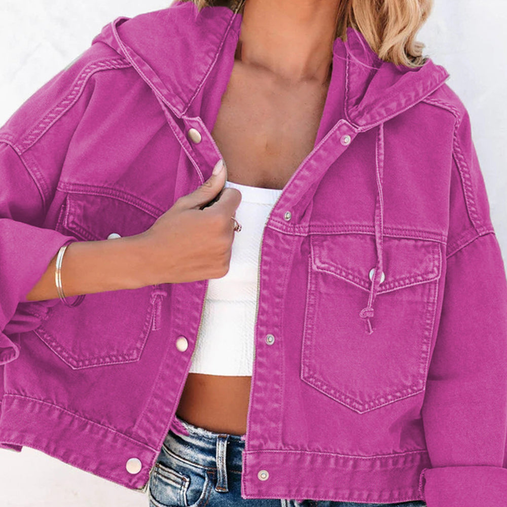 Women’s Hooded Dropped Shoulder Jacket | Button-Up