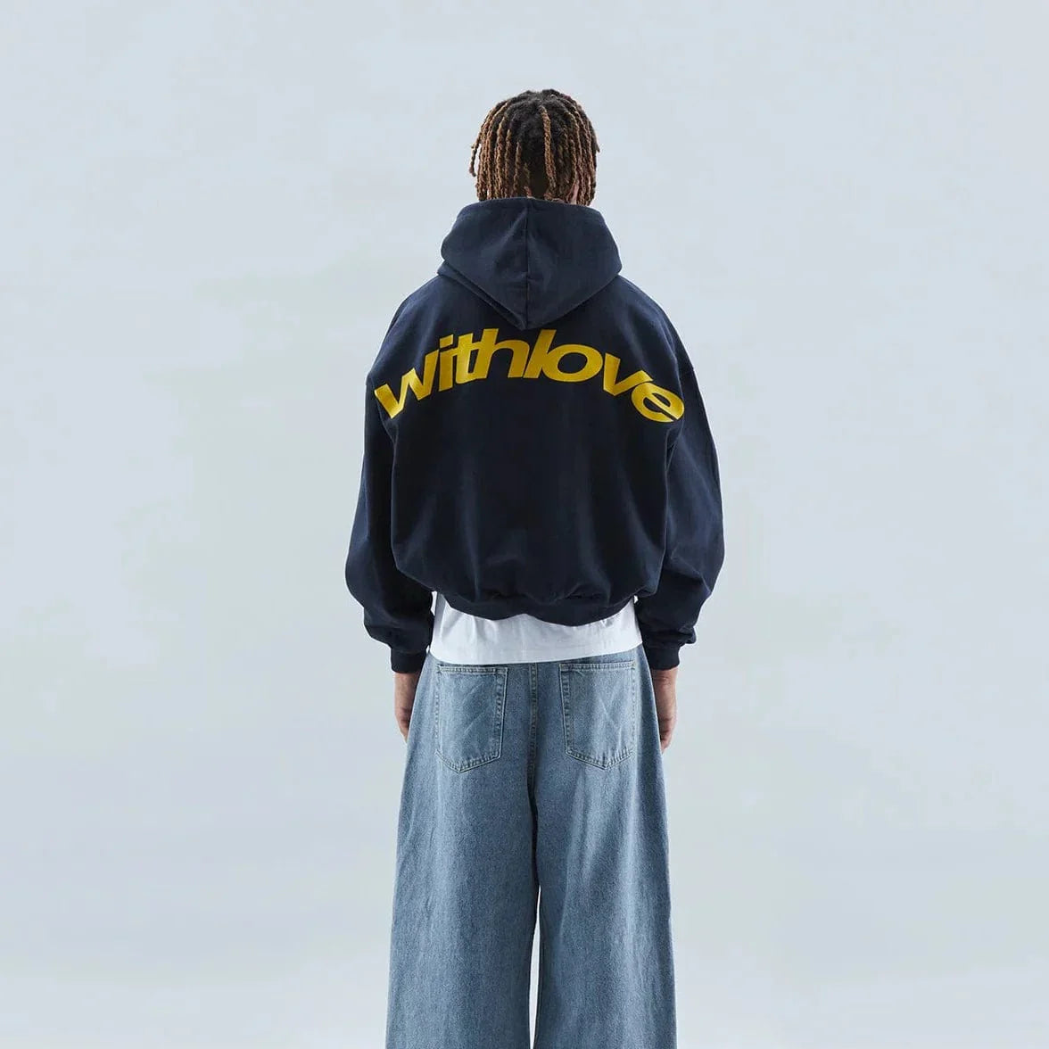 Hooded sweater with stylish “with love” logo on the back 4
