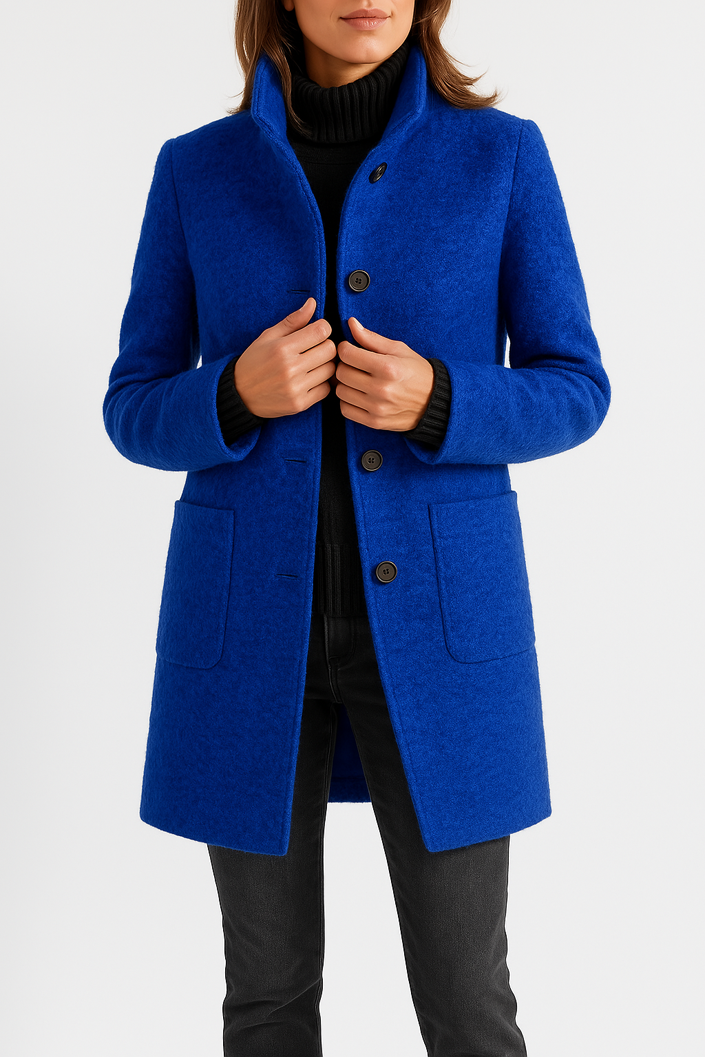 Jackets – Elegant polyester coat for women with stylish collar 5