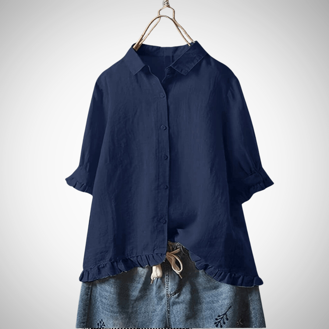 Leah Elegant Spring-Summer Cotton Shirt for Women 0