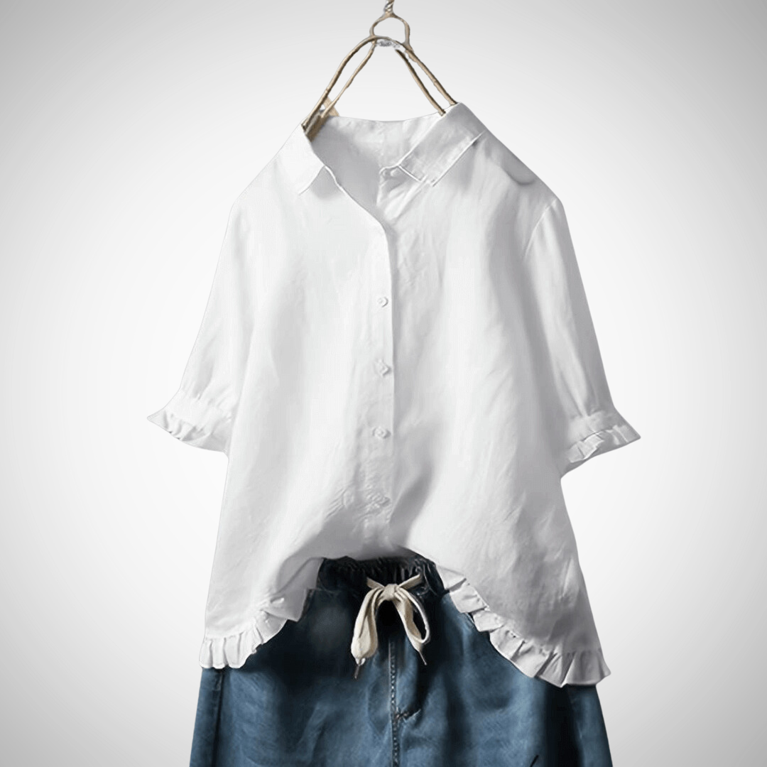 Leah Elegant Spring-Summer Cotton Shirt for Women 2