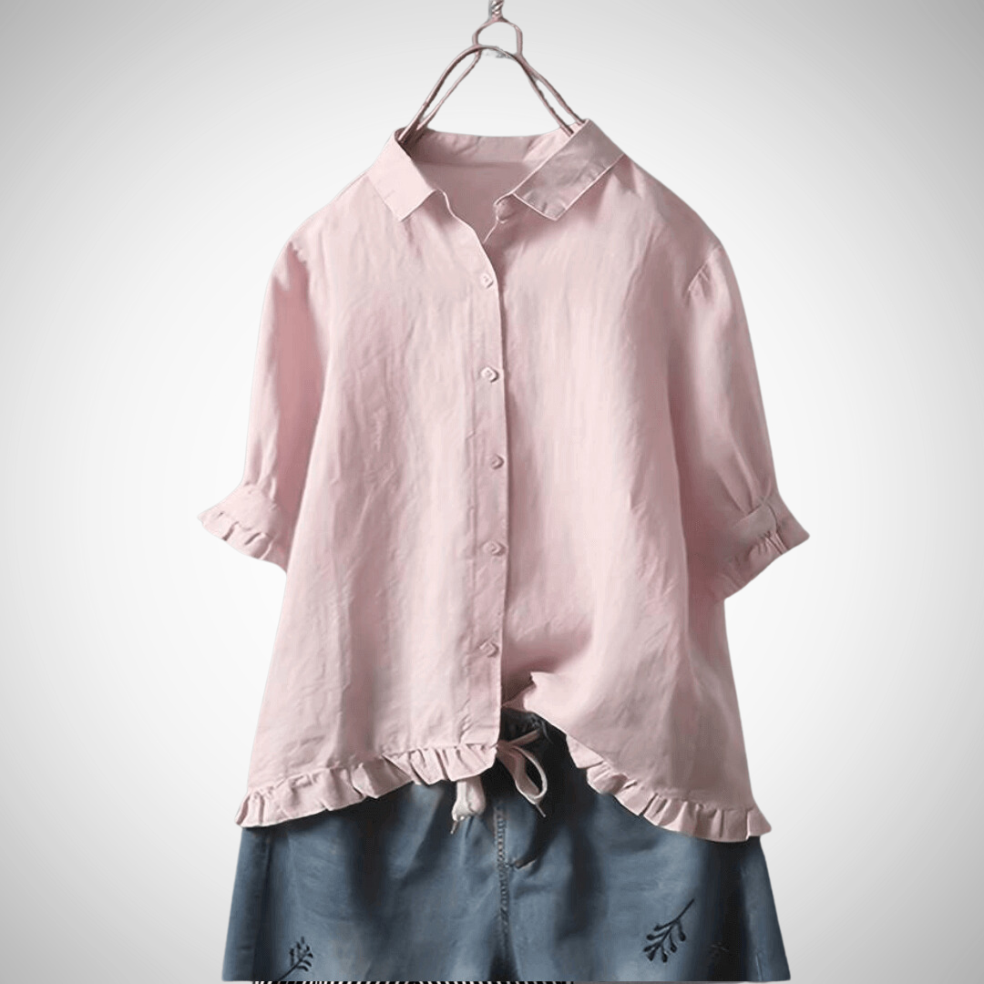 Leah Elegant Spring-Summer Cotton Shirt for Women 3