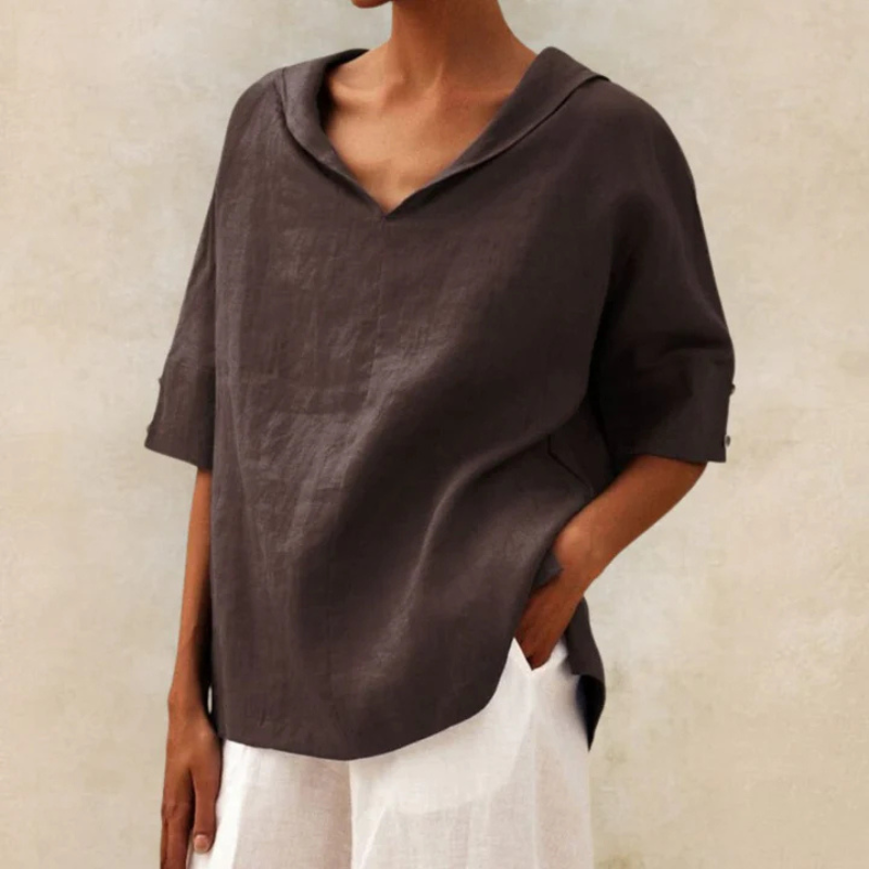 Lightweight casual top for women | V-neck 3