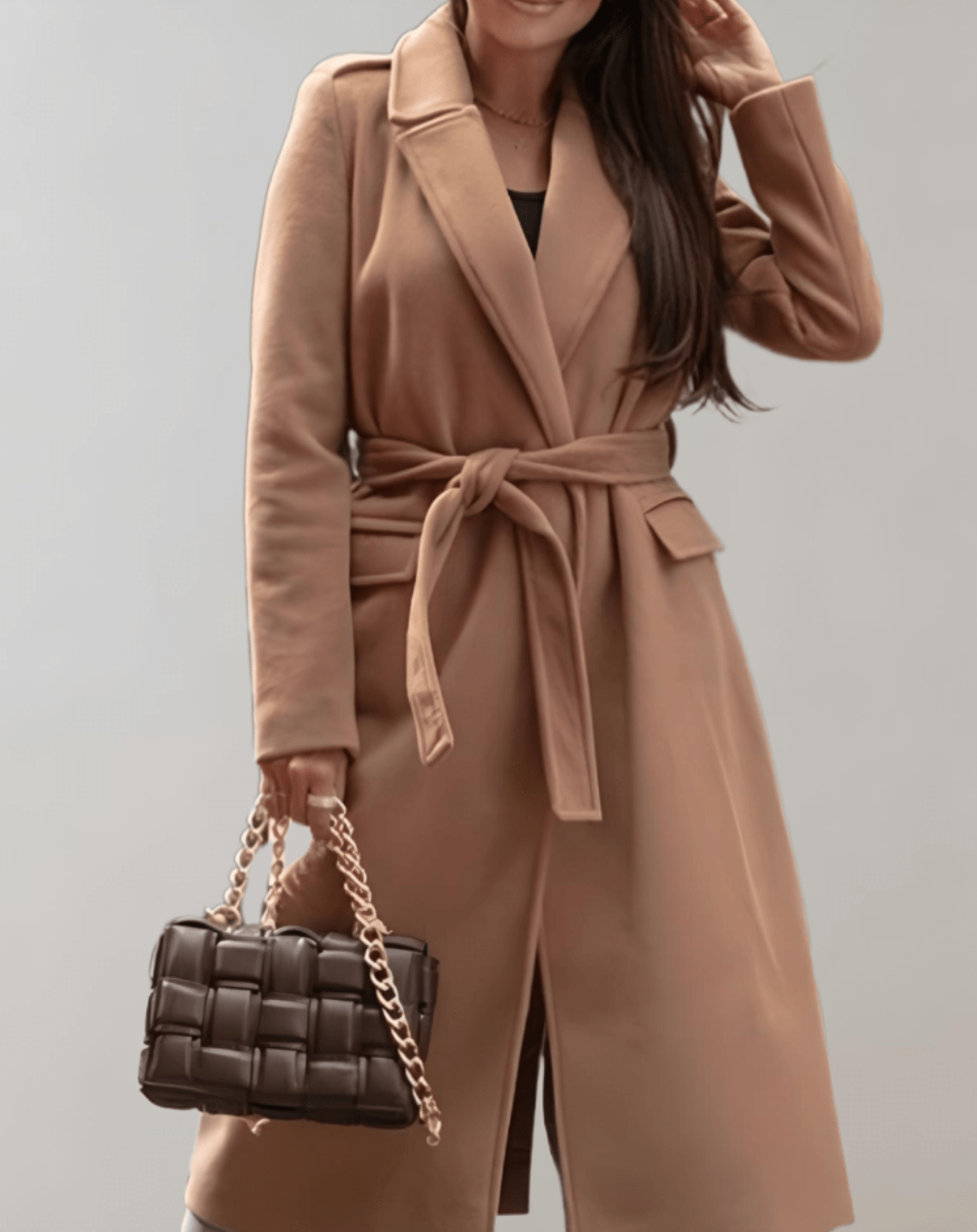 Long Belted Wool-Blend Coat | Elegant Tailored Fit | Full-Length | Timeless Winter Style 3
