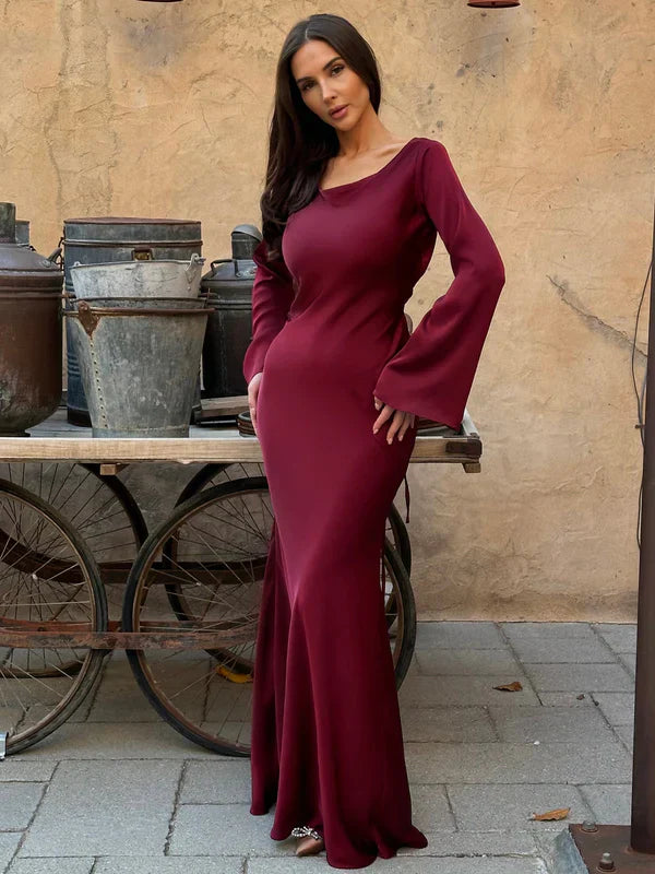 Marie | Maxi Dress Long Sleeve Festive for Women - Elegant Wedding Guest Dress 12