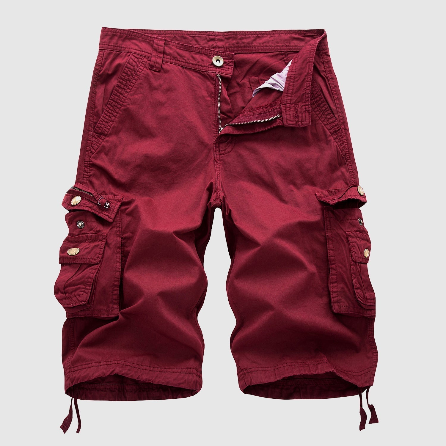 Men’s Cargo Shorts - Durable Cotton - Multiple Pockets - Knee-Length Casual Wear 6