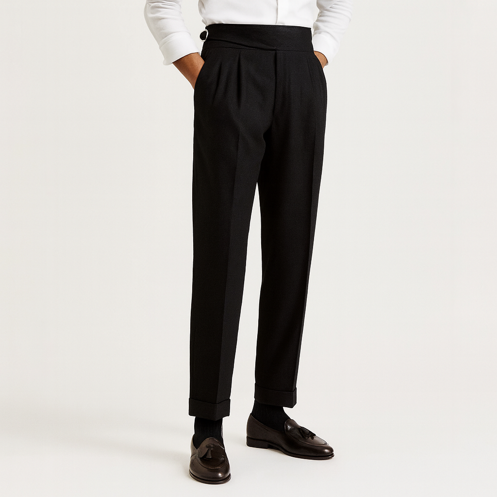 Men’s Pleated High-Waisted Trousers – Classic Elegance & Modern Tailoring 2