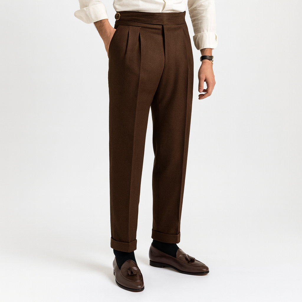 Men’s Pleated High-Waisted Trousers – Classic Elegance & Modern Tailoring 3