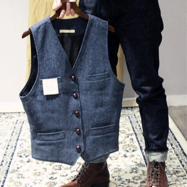 Men's Sleeveless Vintage Vest | Button Placket 2
