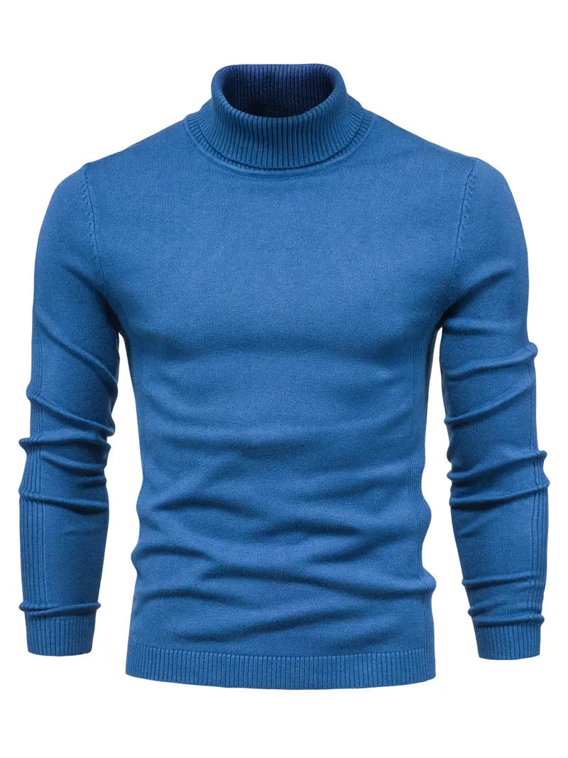 Men’s Turtleneck Sweater - Slim Fit - Soft Knit - Long Sleeve Smart Casual Wear 0