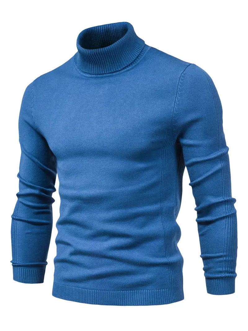 Men’s Turtleneck Sweater - Slim Fit - Soft Knit - Long Sleeve Smart Casual Wear 1