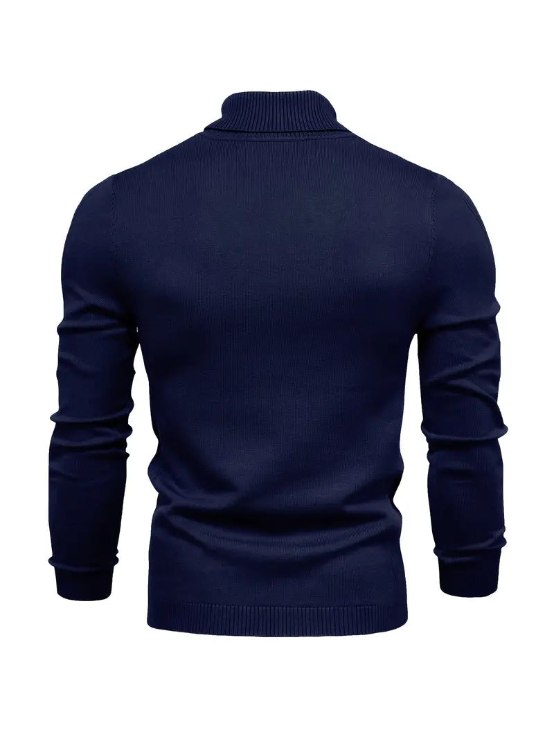 Men’s Turtleneck Sweater - Slim Fit - Soft Knit - Long Sleeve Smart Casual Wear 3