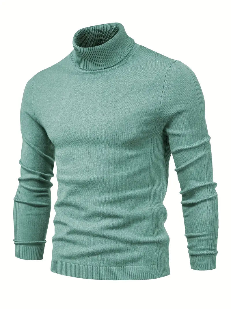 Men’s Turtleneck Sweater - Slim Fit - Soft Knit - Long Sleeve Smart Casual Wear 4