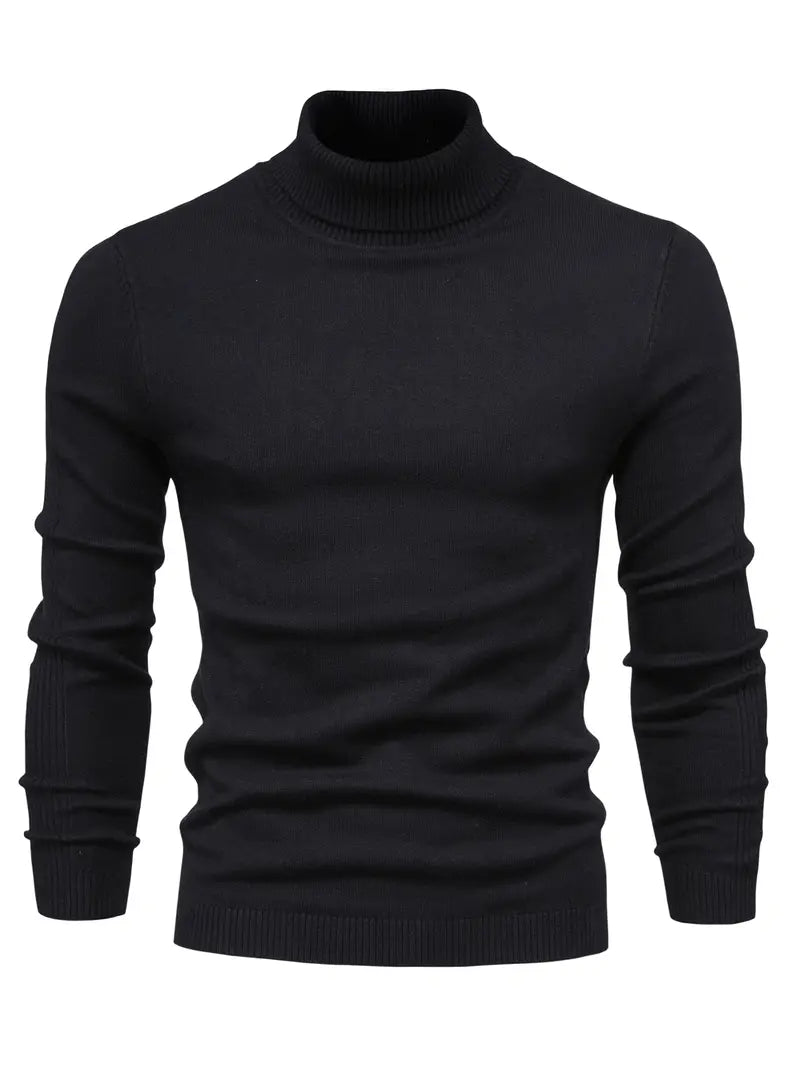 Men’s Turtleneck Sweater - Slim Fit - Soft Knit - Long Sleeve Smart Casual Wear 8