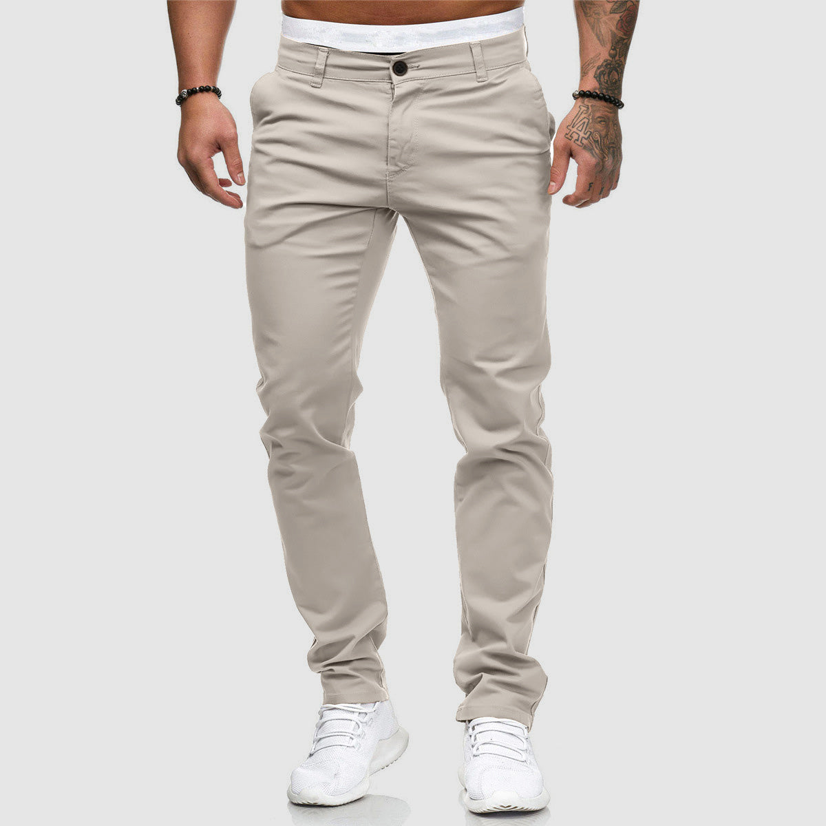 Men's casual slim straight leg pants 1