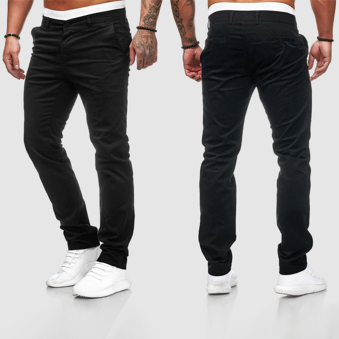 Men's casual slim straight leg pants 3