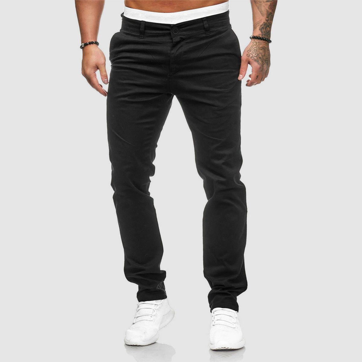Men's casual slim straight leg pants 6
