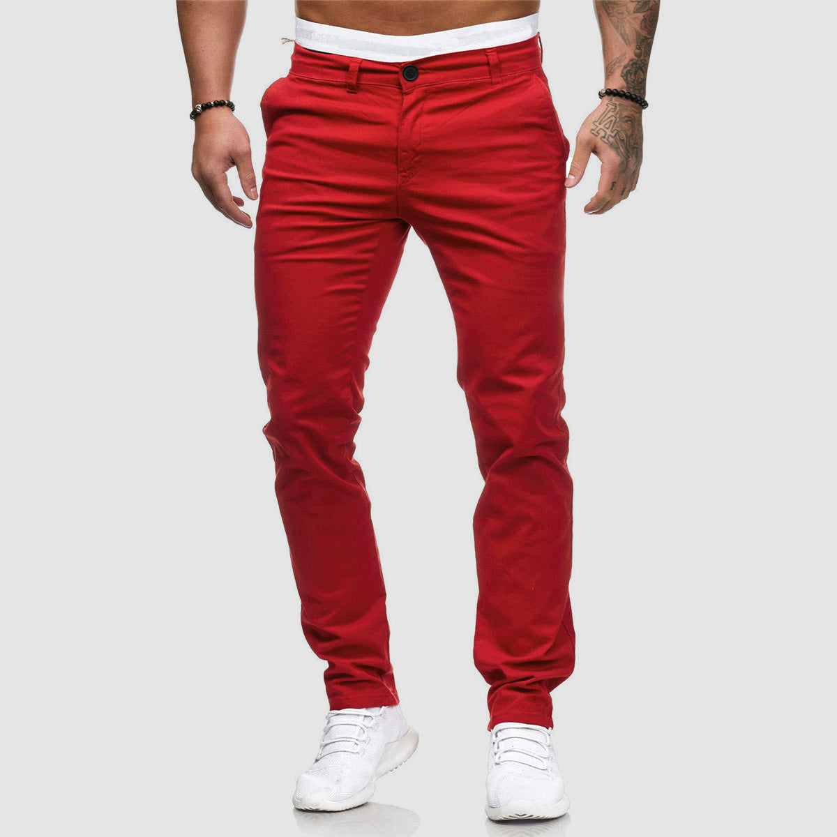 Men's casual slim straight leg pants 7