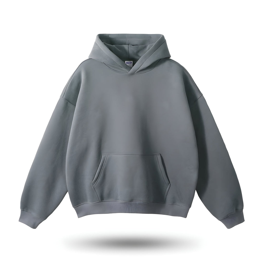 Oversized Gray Men's Hoodie with Pockets - Virendo 0