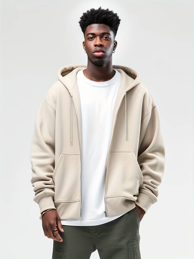 Oversized Zip-Up Cardigan for Men - Capi 3