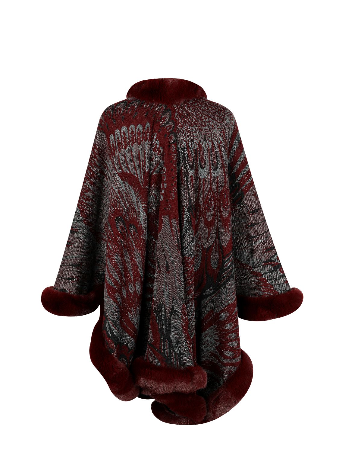 Women’s Printed Open Front Poncho | Long Sleeve