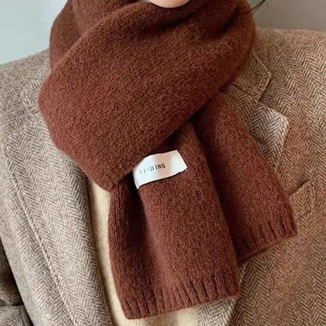 Scarf for women made of wool and polyester, plain, warm and versatile for autumn and winter 10