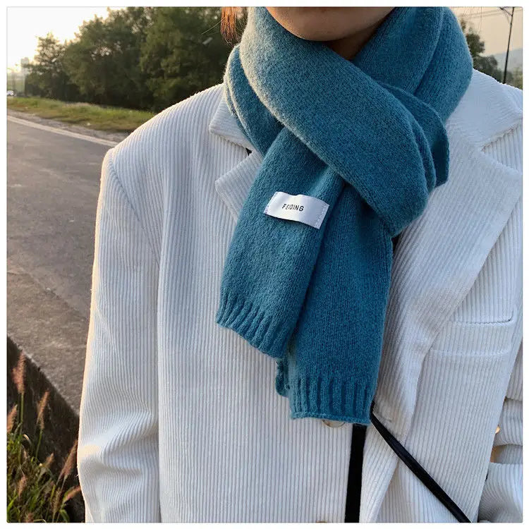 Scarf for women made of wool and polyester, plain, warm and versatile for autumn and winter 11