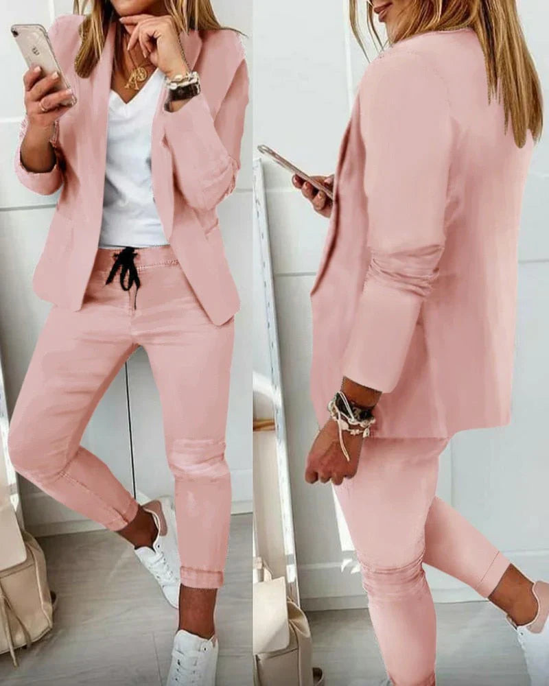 Sets Women's Leisure Suit Two-piece with Blazer and Trousers Modern 5