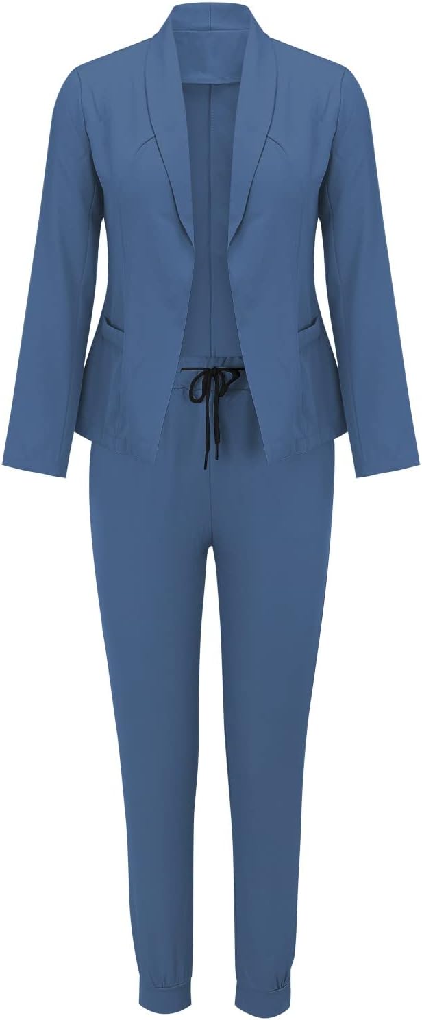 Sets women's suit two-piece long-sleeved with belt business look 8