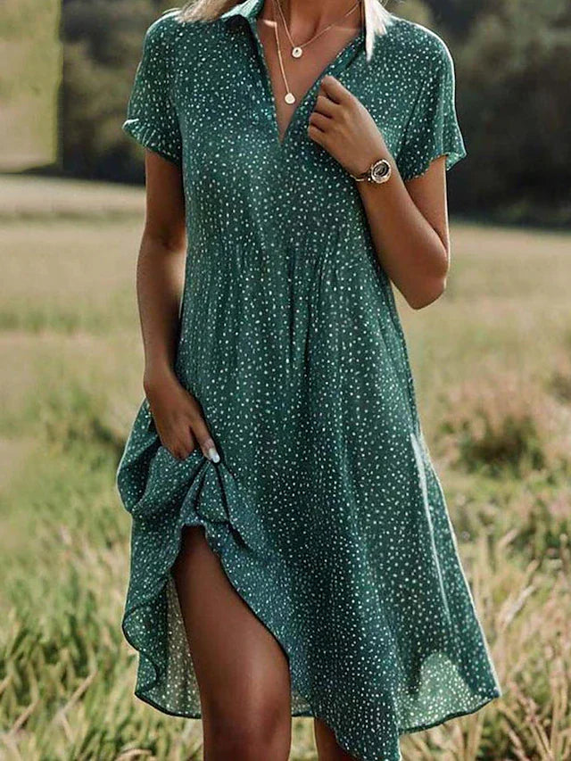 Short-sleeved shirt dress for women | Midi 0