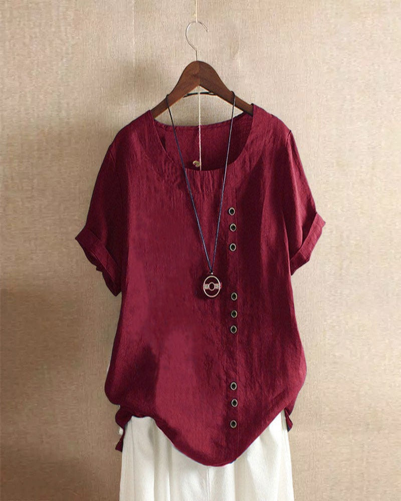 Short-sleeved summer blouse for women | Round neck 5