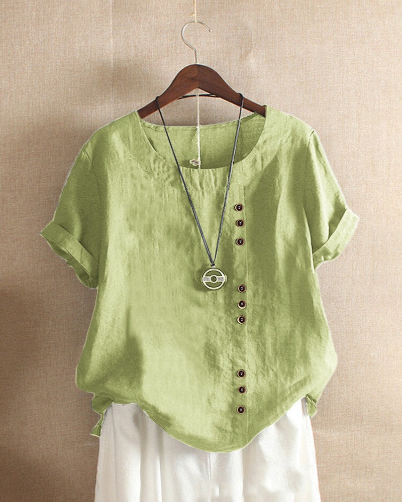 Short-sleeved summer blouse for women | Round neck 7