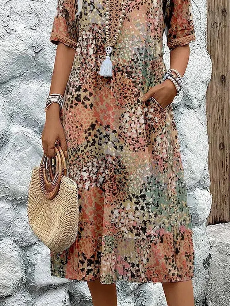Soft women's dress with V-neck | Midi 6