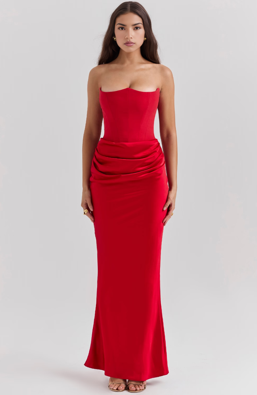 Strapless Maxi Dress for Women | Sculpted Evening Glamour 7