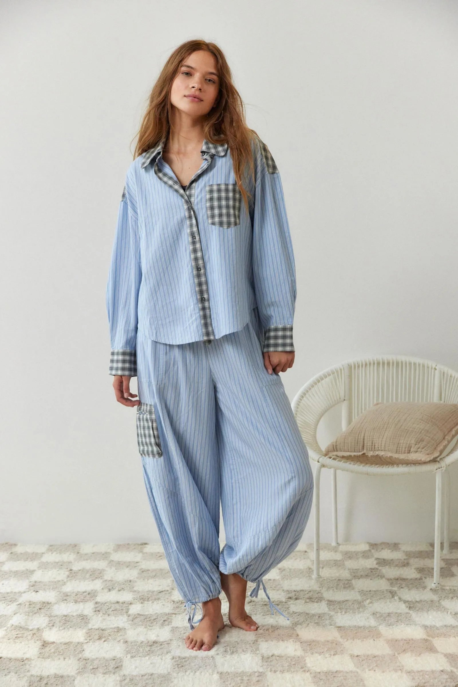 Striped Patchwork Pyjama Set | Soft Cotton Blend with Relaxed Fit 3