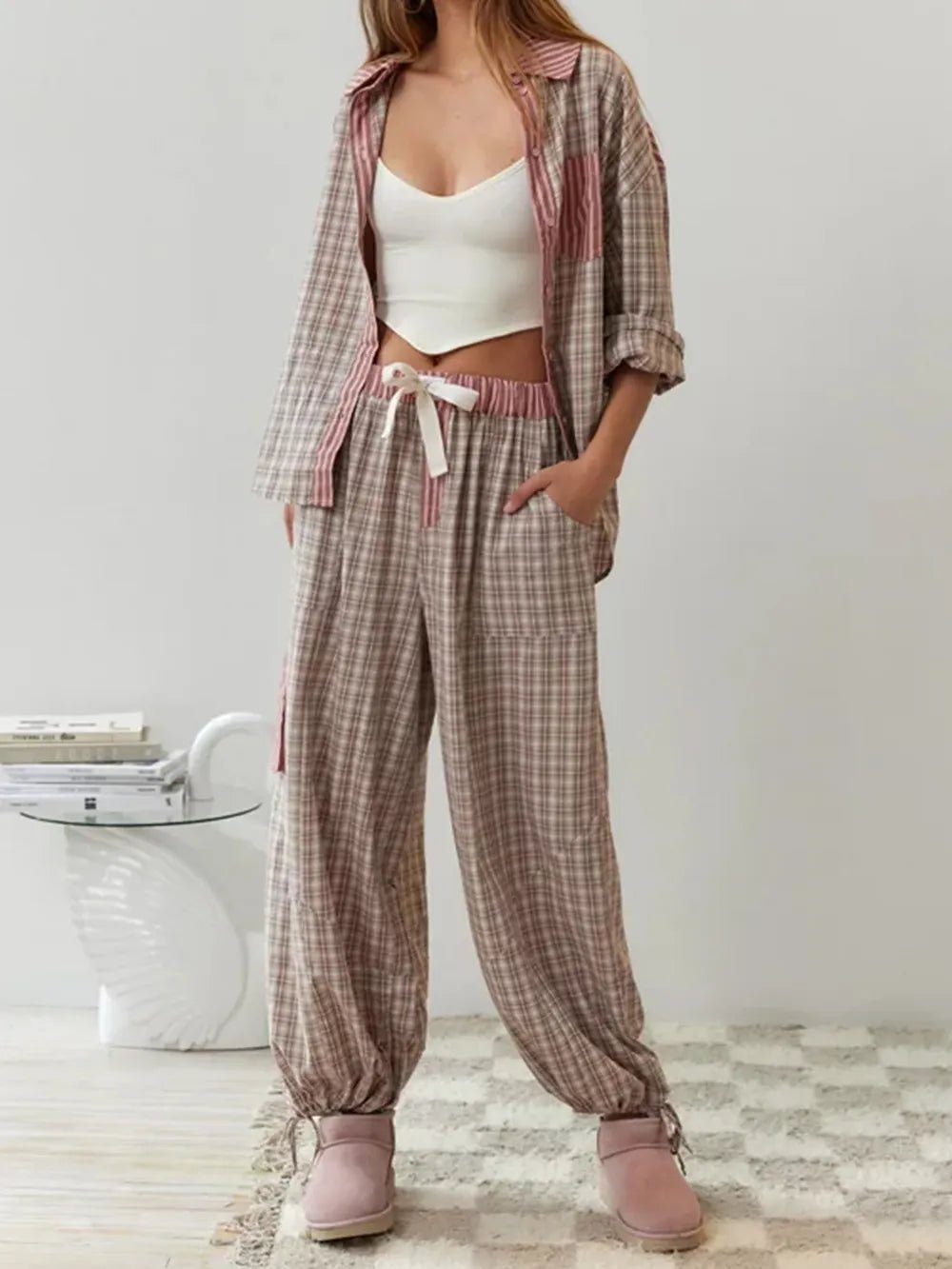 Striped Patchwork Pyjama Set | Soft Cotton Blend with Relaxed Fit 5