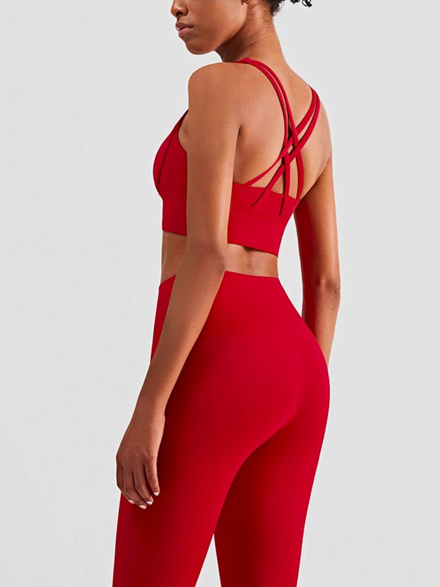 Women's Activewear Set - High-Waisted Leggings & Racerback Sports Bra - Gym & Yoga Fit 3