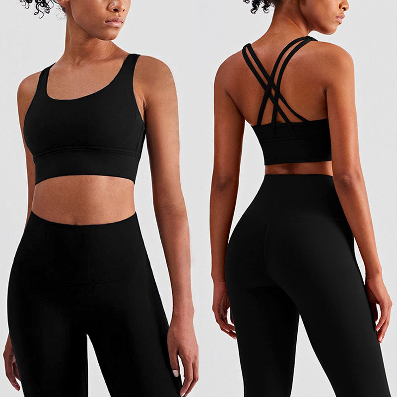 Women's Activewear Set - High-Waisted Leggings & Racerback Sports Bra - Gym & Yoga Fit 4